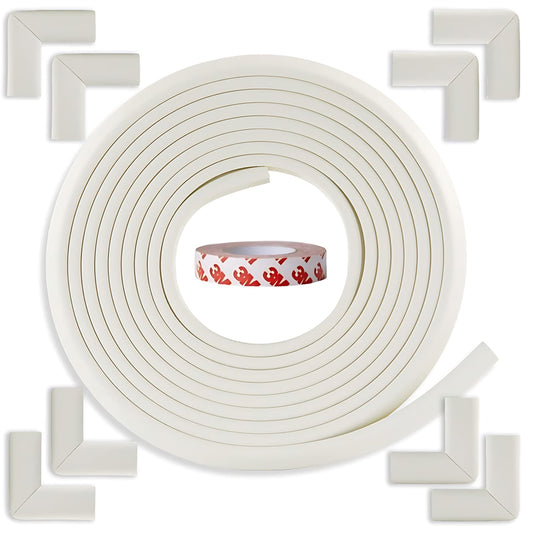 Kiddough Baby Proofing Furniture Edge And Corner Protector - 5 Mtrs Edge + 8 Corner Guards