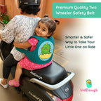 Kiddough Baby Safety Belt for Kids | Two Wheeler Bike/Scooty Belt for Kids Safety, Child Harness Safety Belt with Adjustable Baby Carrier for Toddlers & Baby (Cartoon Green)