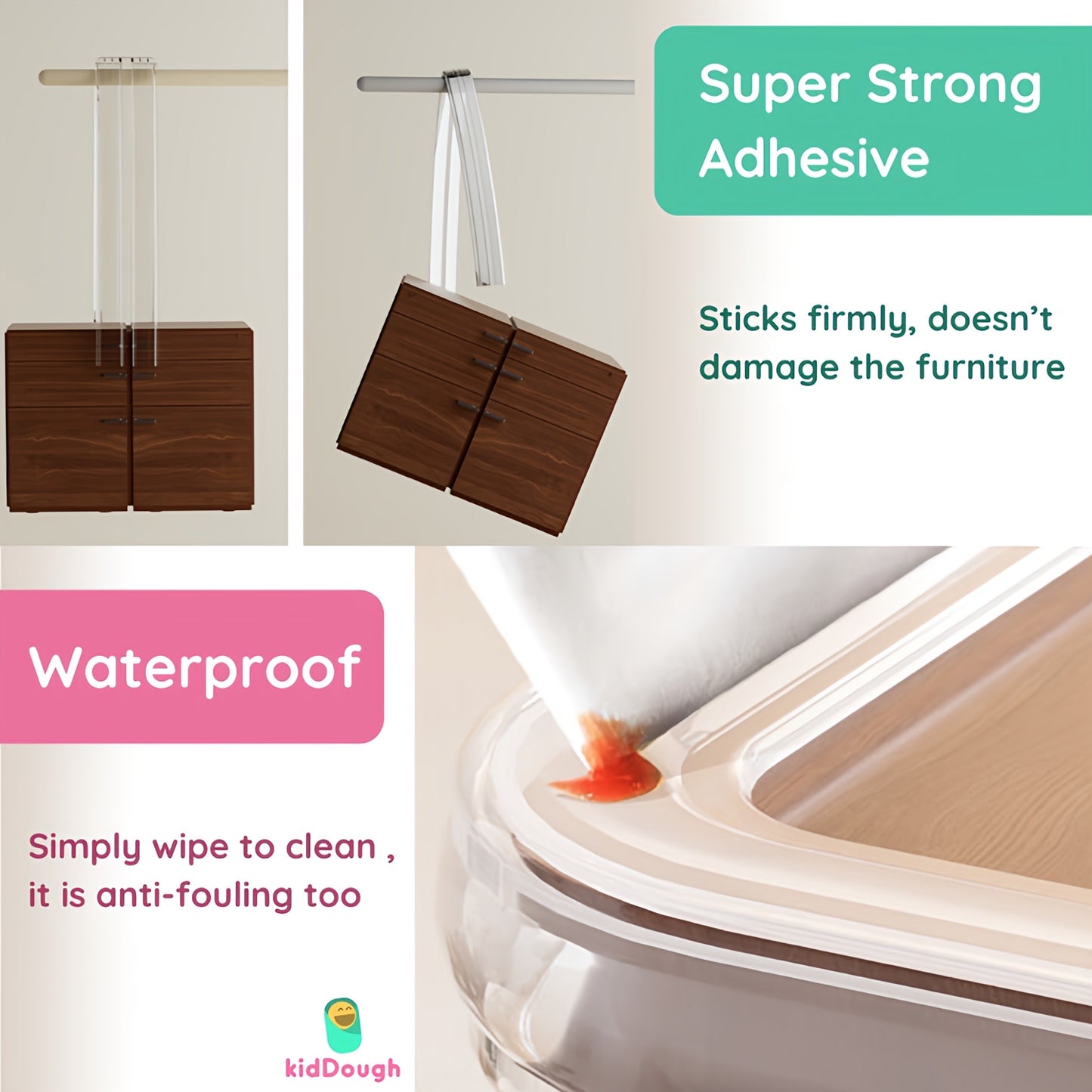 Kiddough Baby Proofing Edge & Corner Protector | Child Safety Cushion For Table, Sharp Corners (2 Meters)