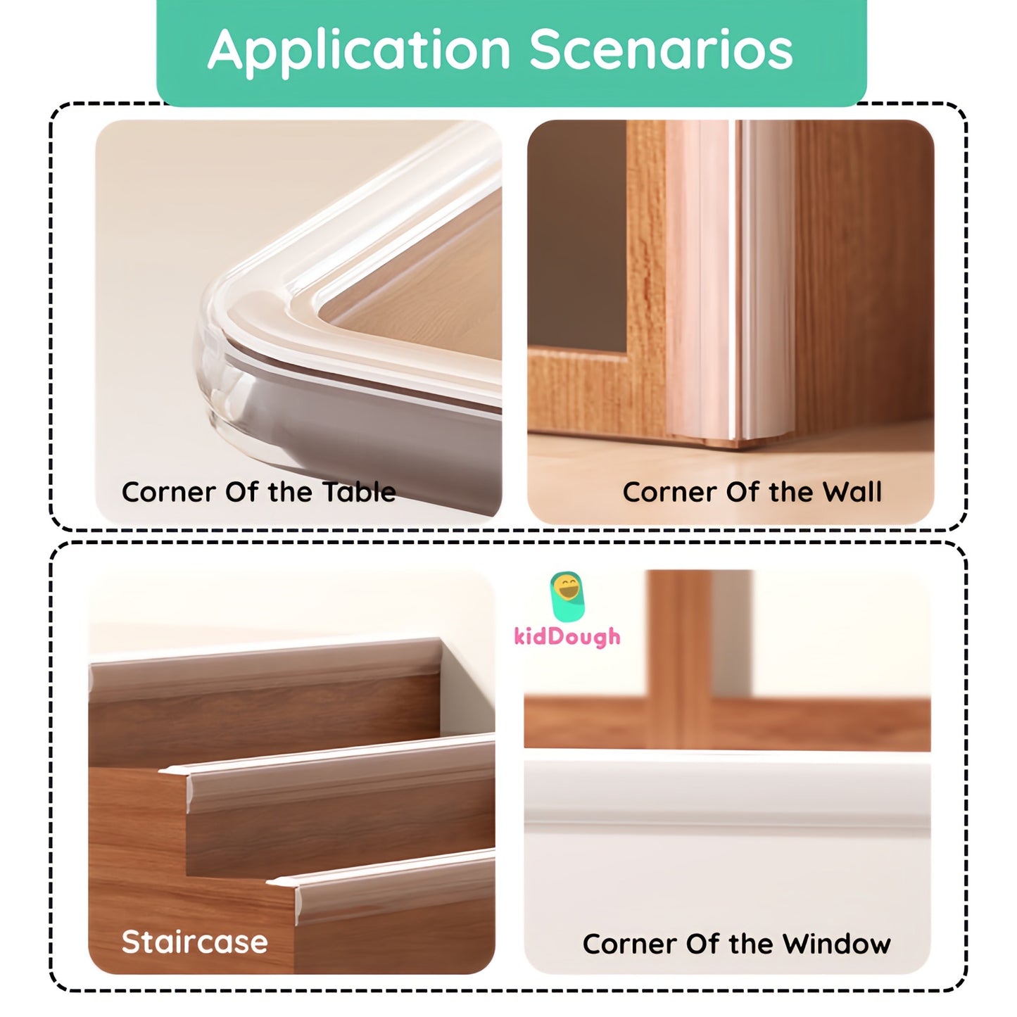 Kiddough Baby Proofing Edge & Corner Protector | Child Safety Cushion For Table, Sharp Corners (2 Meters)