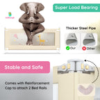 Kiddough Bed Railing for Baby Safety (5.5ft, One Sides, Off-White)