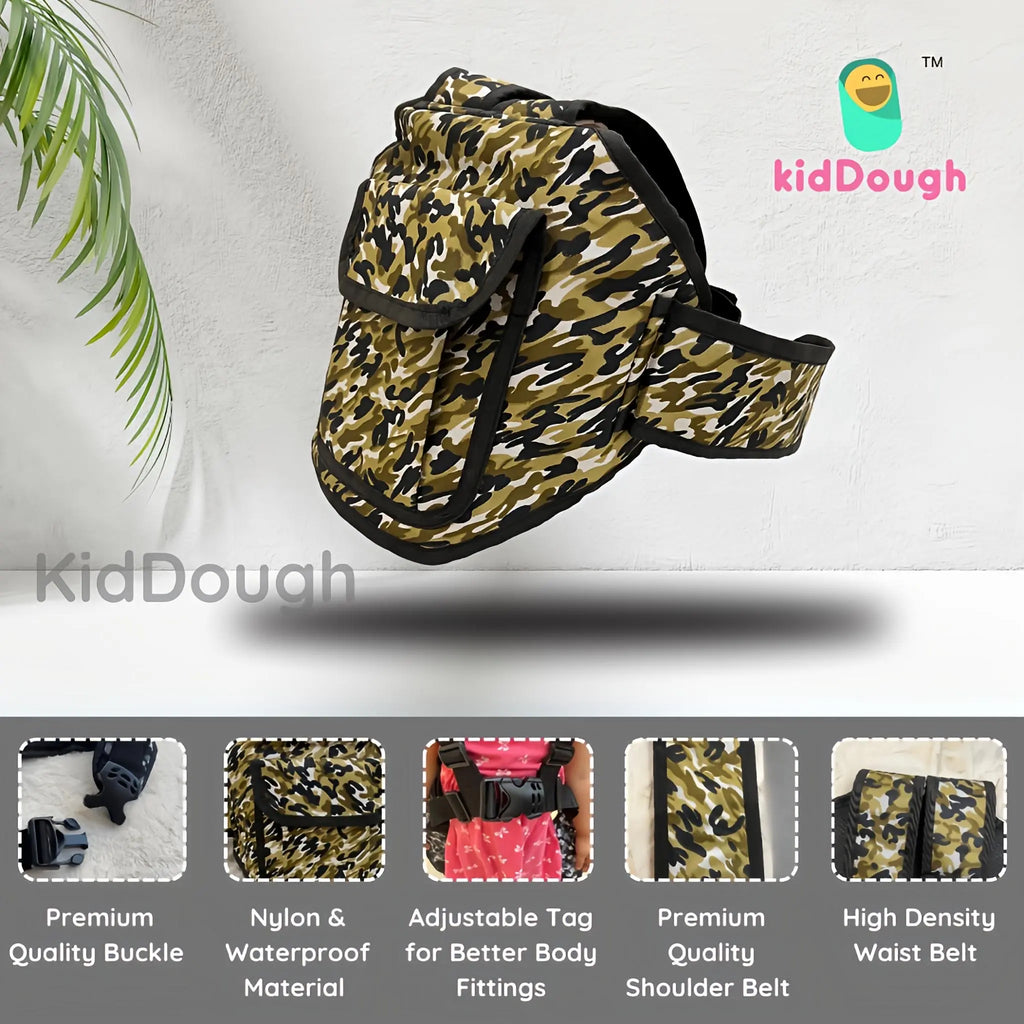 Kiddough Baby Safety Belt for Two Wheeler Bike/Scooty (Army Yellow)