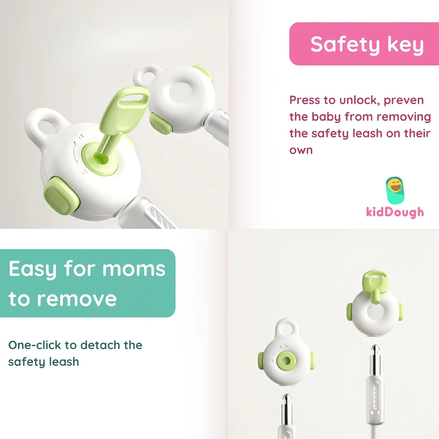 Kiddough Anti Lost Wrist Link for Kids with Key and Lock