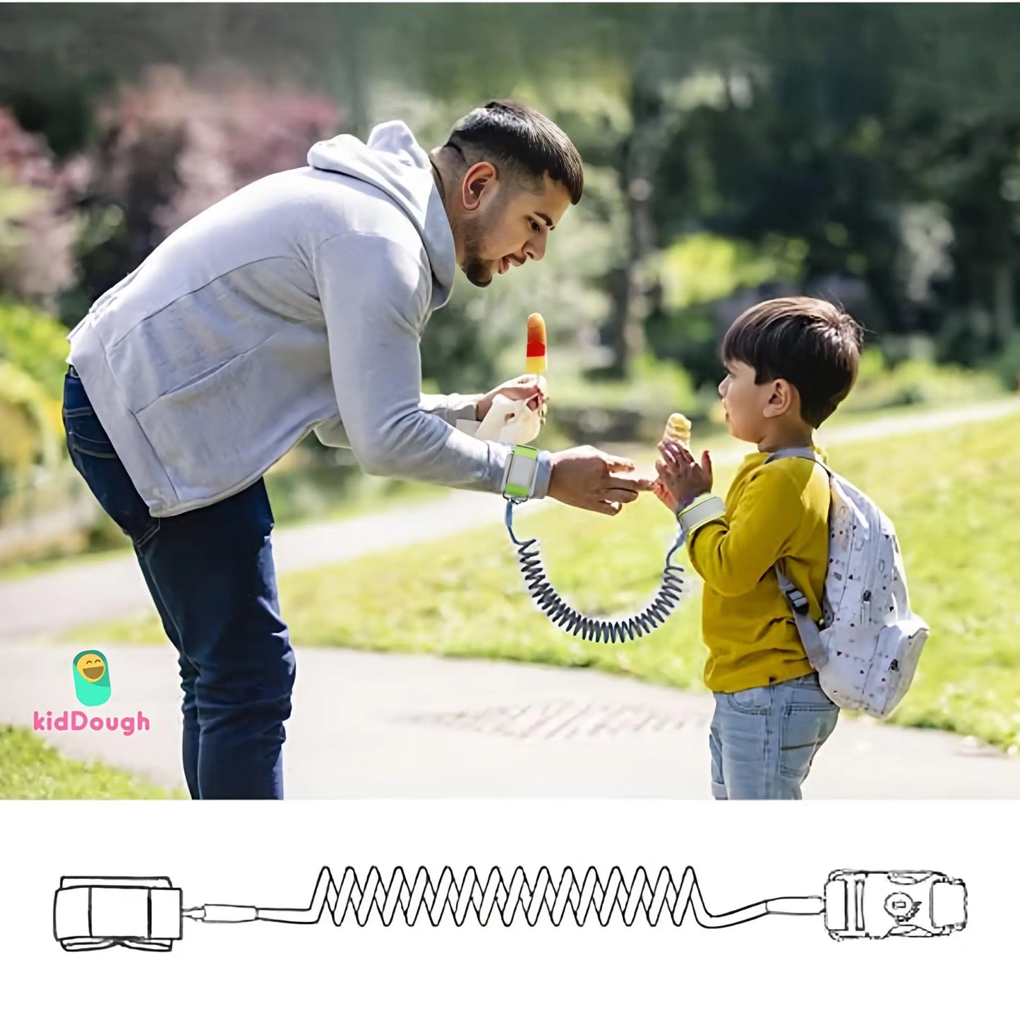 Kiddough Anti Lost Wrist Link for Kids with Key and Lock