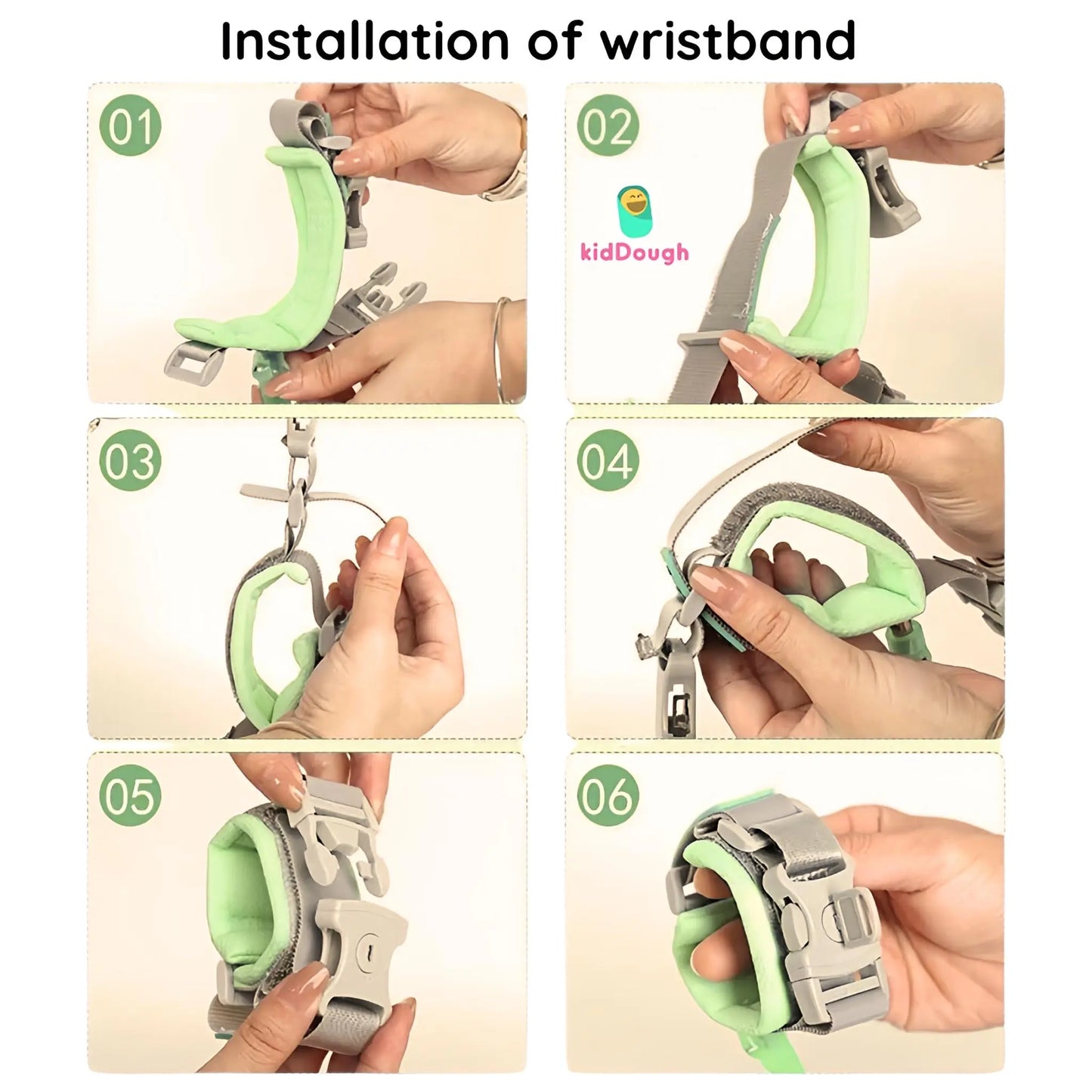 Kiddough Anti Lost Wrist Link for Kids with Key and Lock