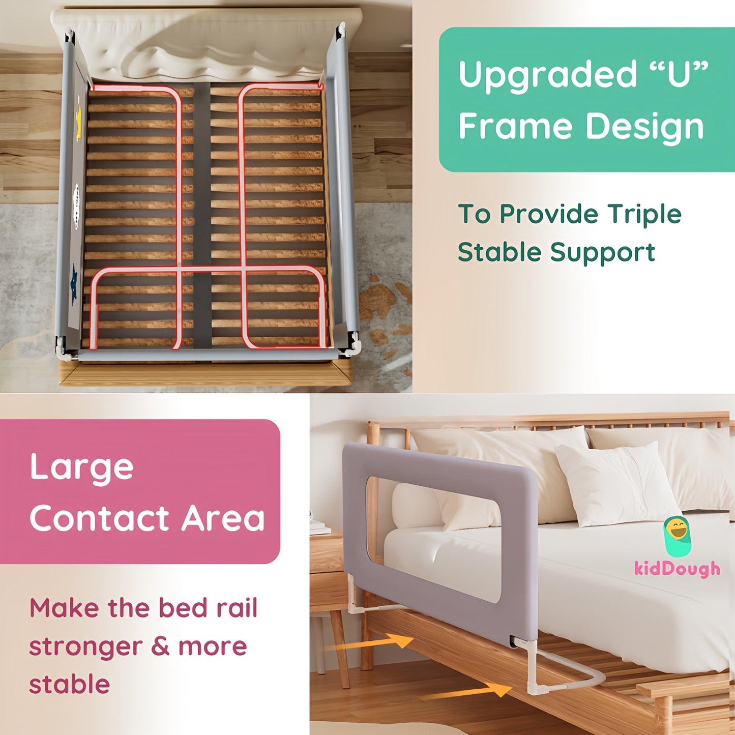 KidDough Supporting Rod, 5ft | Reinforcement Crossbar for Added Safety and Stability for Bed Rail