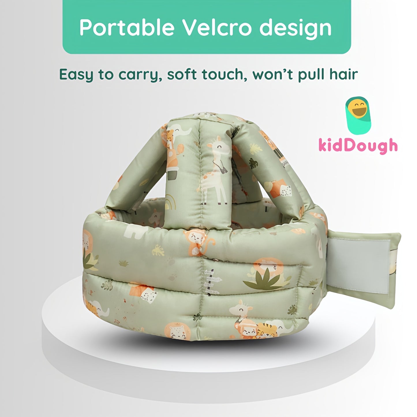 Kiddough Head Protector for Baby Safety | 6 Months-3 Years, Baby Safety Helmet | Proper Air Ventilation for Kids and Toddlers | Secure, Fit & Comfort Lightweighted Helmet (Animal Print)