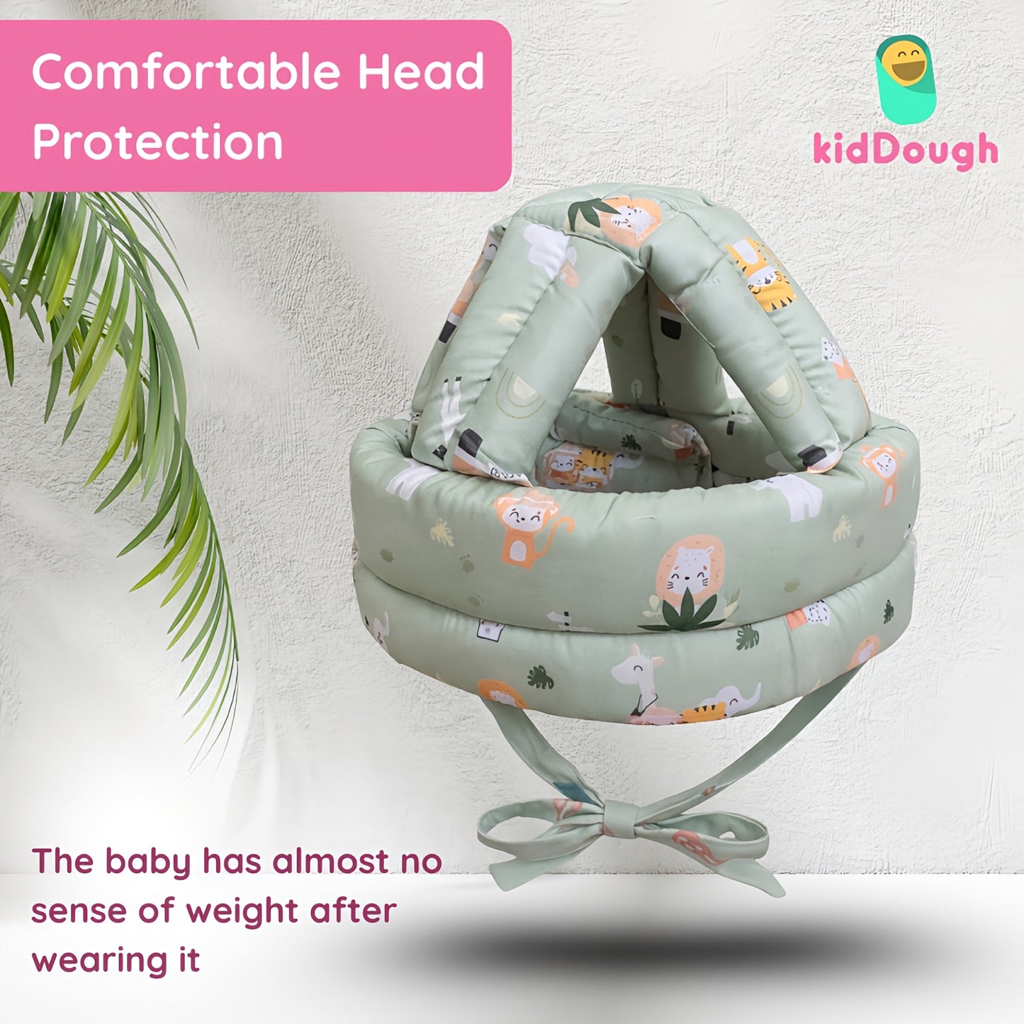 Kiddough Head Protector for Baby Safety | 6 Months-3 Years, Baby Safety Helmet | Proper Air Ventilation for Kids and Toddlers | Secure, Fit & Comfort Lightweighted Helmet (Animal Print)