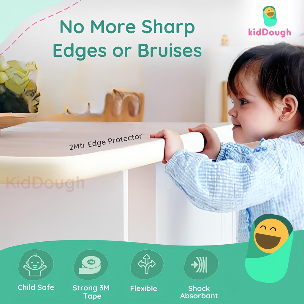Kiddough Baby Proofing Safety Strip, Furniture Edge Guard (2 Meters Extra Thick, White)