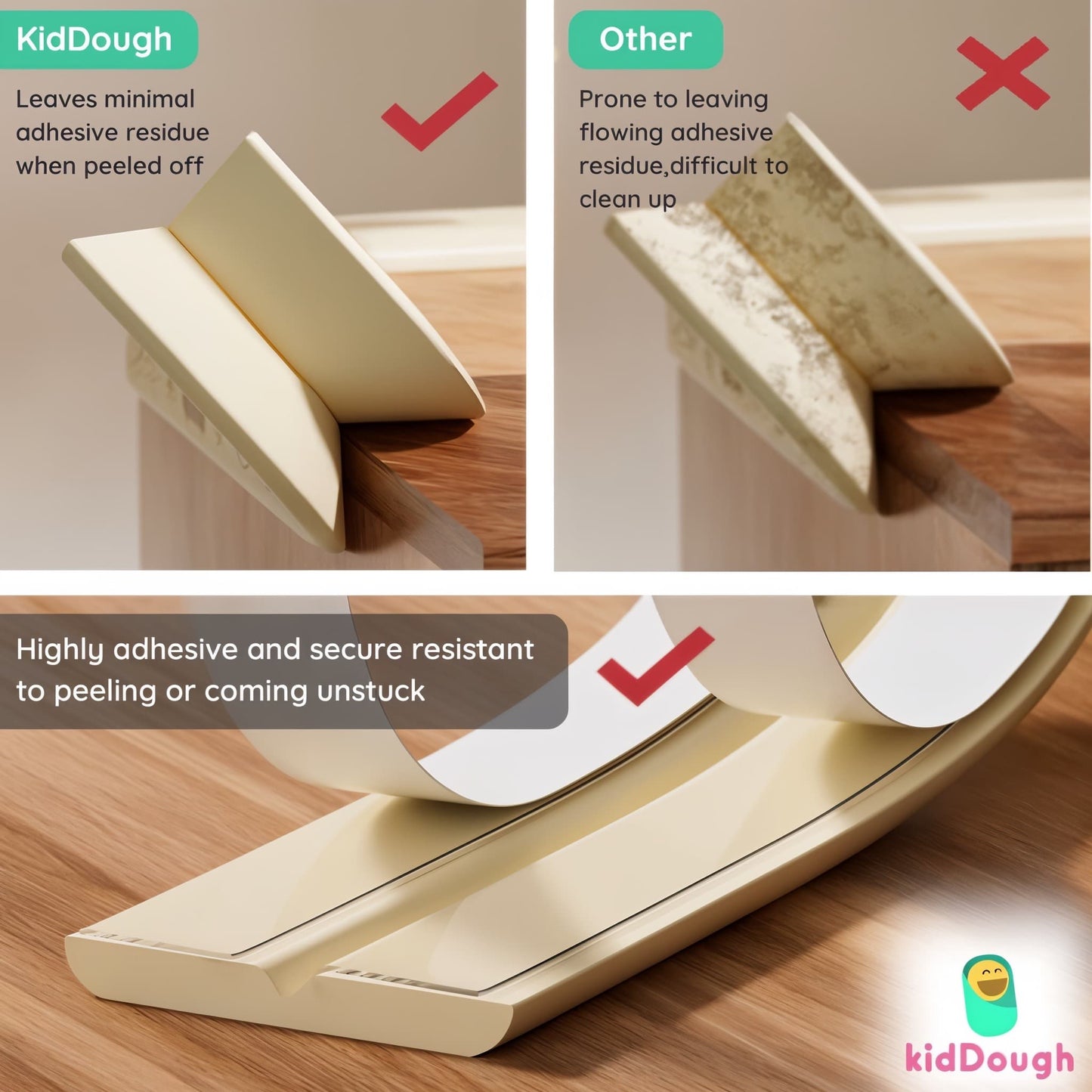 KidDough Baby Proofing Printed Flat Edge Protector - 2 Meters Safety Strip(Bear)