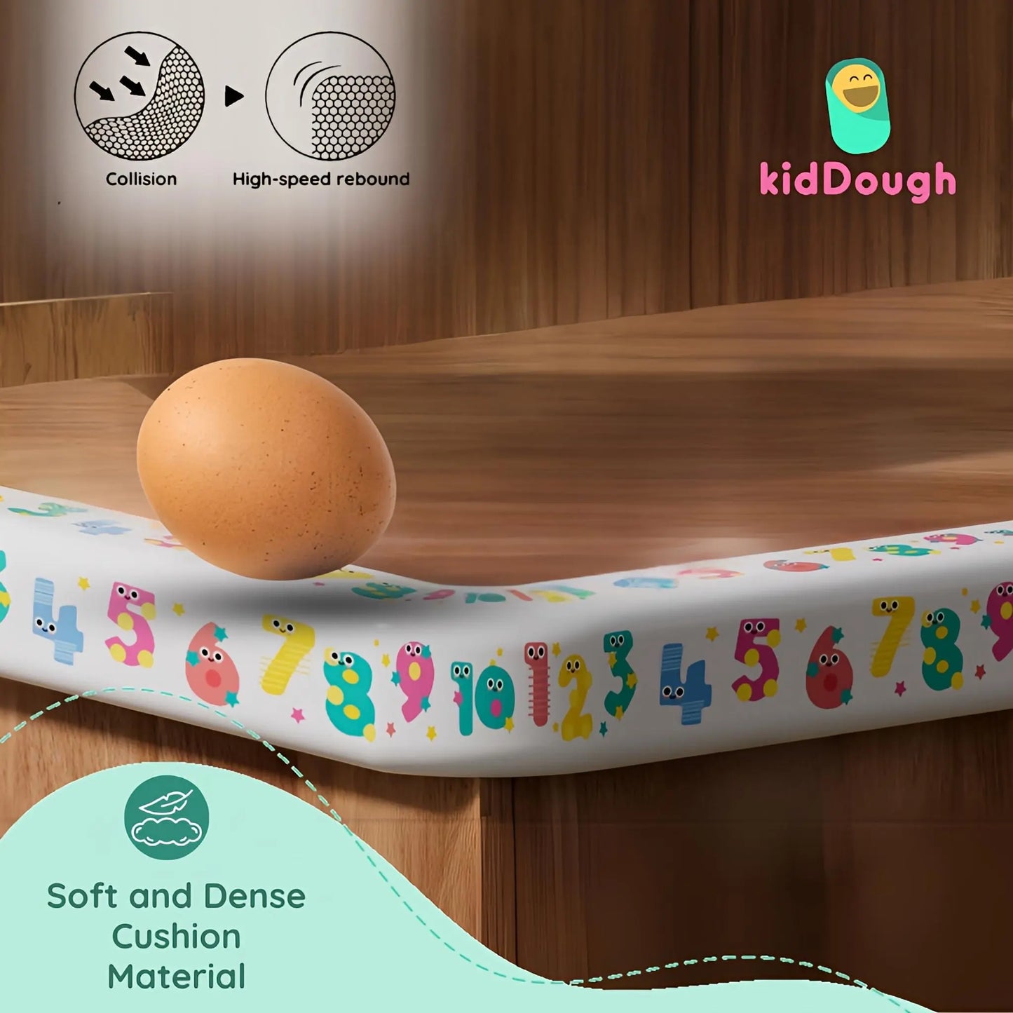 KidDough Baby Proofing Printed Flat Edge Protector - 2 Meters Safety Strip,( Number)