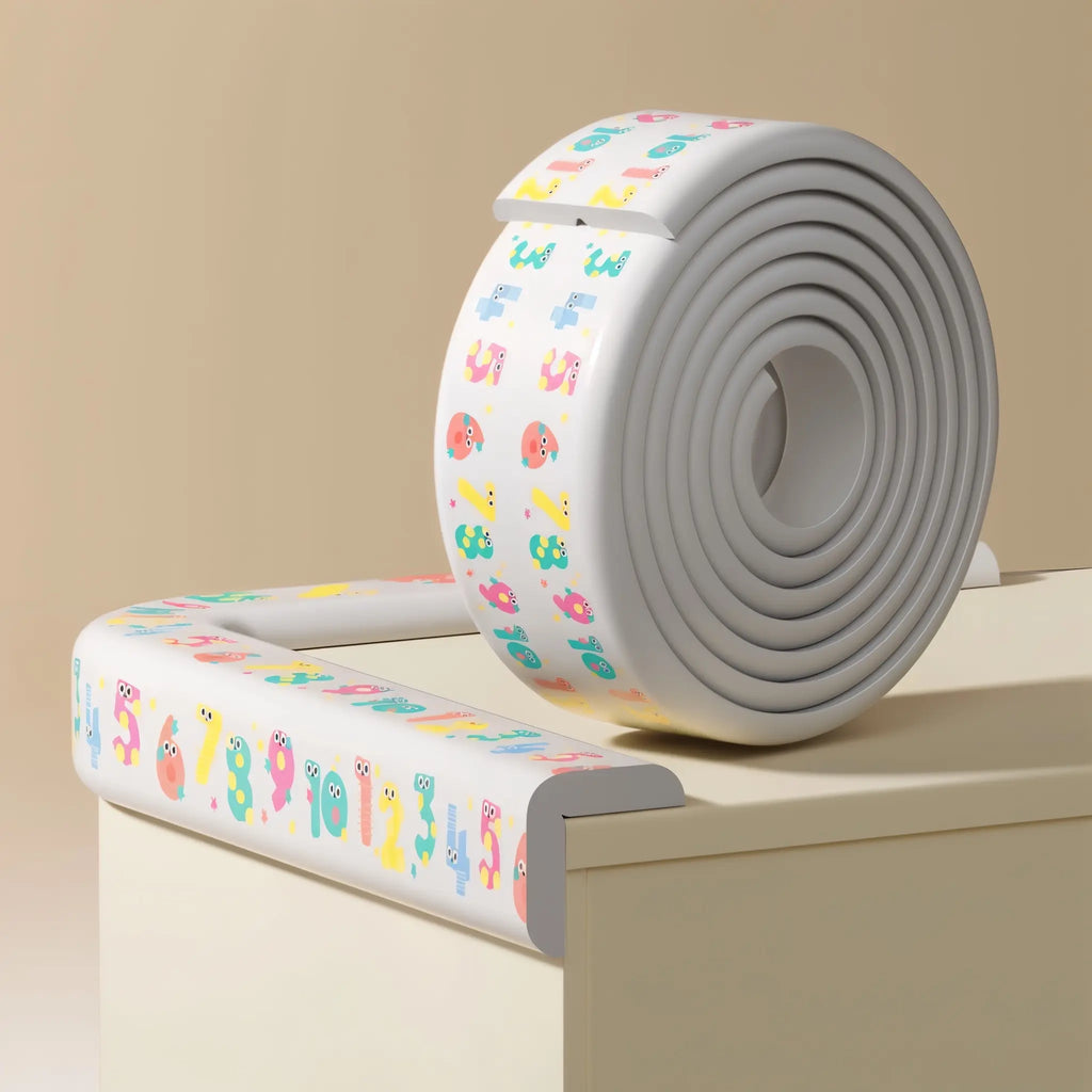 KidDough Baby Proofing Printed Flat Edge Protector - 2 Meters Safety Strip,( Number)