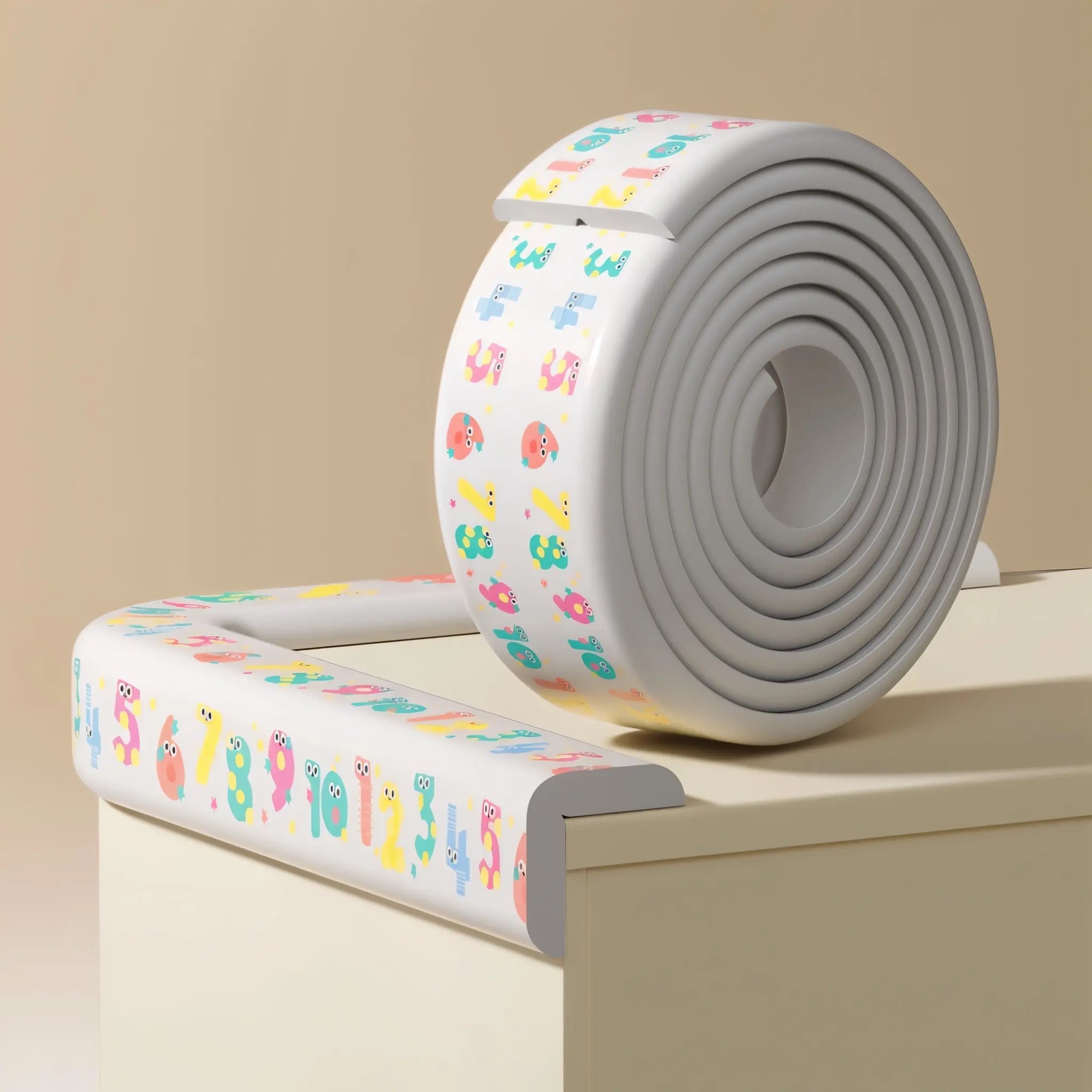 KidDough Baby Proofing Printed Flat Edge Protector - 2 Meters Safety Strip,( Number) Main image