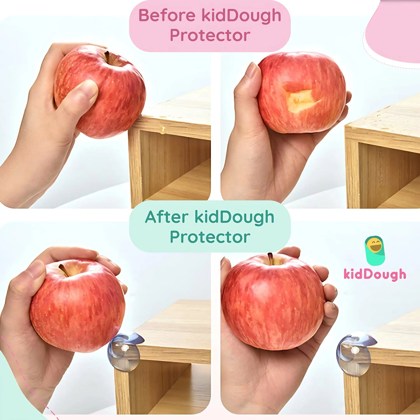 Kiddough Baby Proofing Transparent Corner Guards - Pack of 10