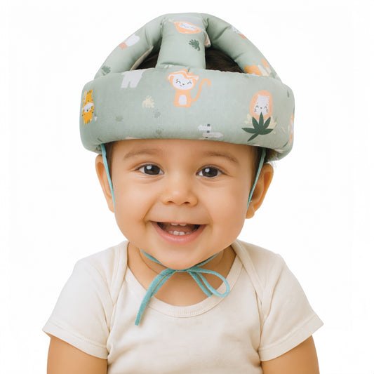 Kiddough Head Protector for Baby Safety | 6 Months-3 Years, Baby Safety Helmet | Proper Air Ventilation for Kids and Toddlers | Secure, Fit & Comfort Lightweighted Helmet (Animal Print)