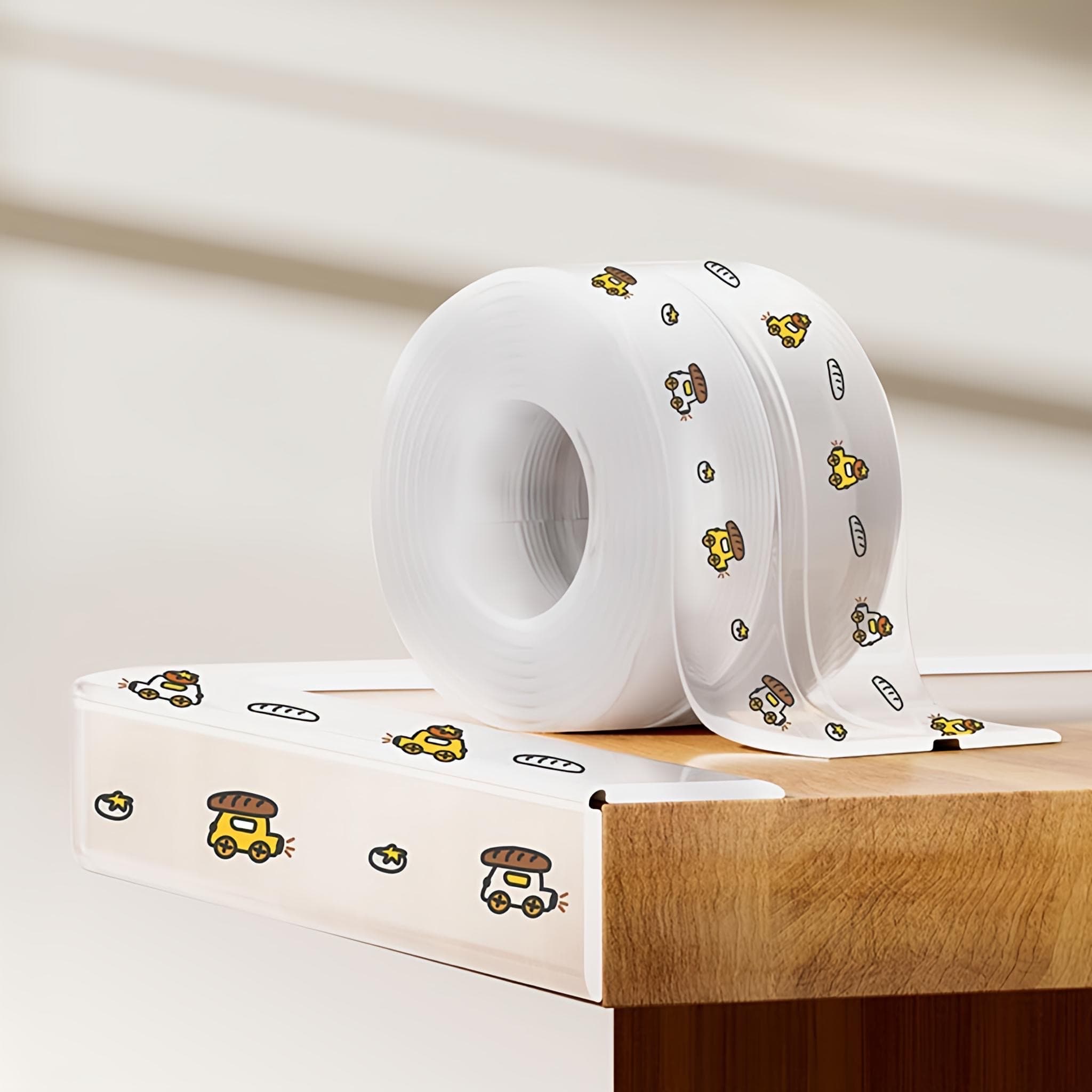 KidDough Baby Proofing Edge Protector, Transparent with Car Print, 2 Metres