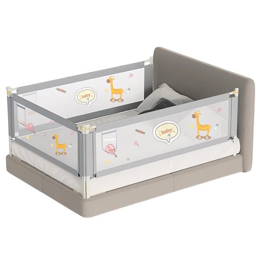 Kiddough Bed Railing for Baby Safety (6.5ft*6.5ft*6.5ft, Three Sides, Grey)