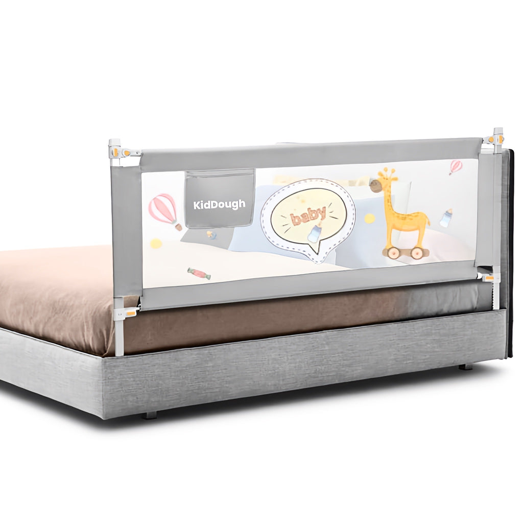 Kiddough Bed Railing for Baby Safety (5ft, One Side, Grey)