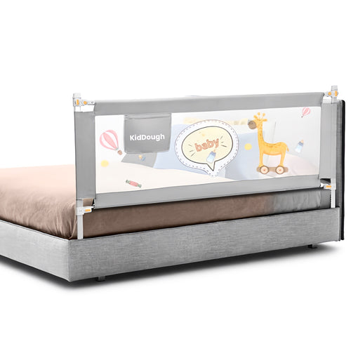 Kiddough Bed Railing for Baby Safety (6.5ft, One Side, Grey)