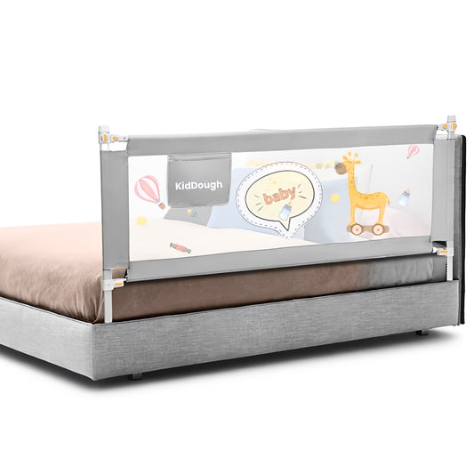 Kiddough Bed Railing for Baby Safety (6.5ft, One Side, Grey)