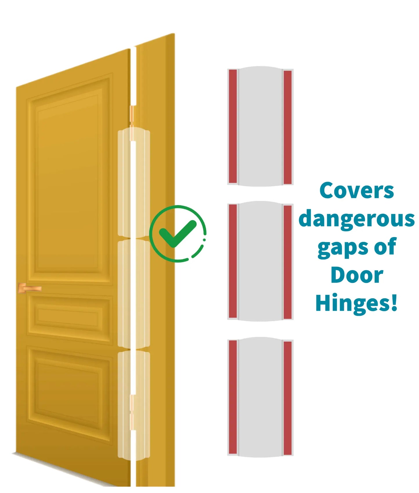 Kiddough Baby Proofing Finger Pinch Door Crack Protector - (Pack of 3, Transparent)