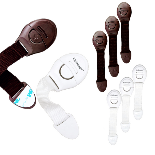 Furniture Safety Locks for Kids - Pack of 4 White + 4 Brown