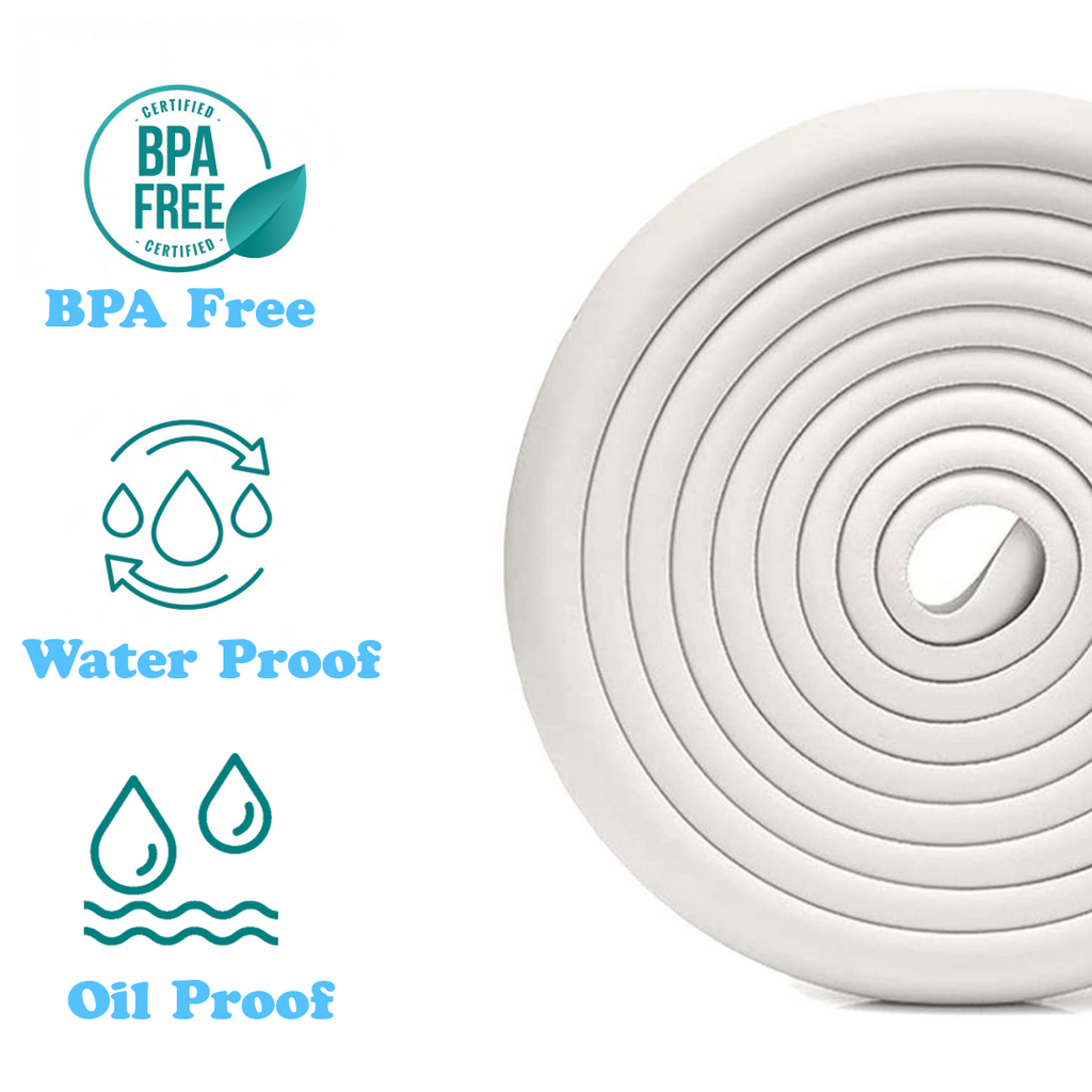 Kiddough Baby Proofing Thick Furniture Edge Protector - 5 Mtrs White Edge Guard