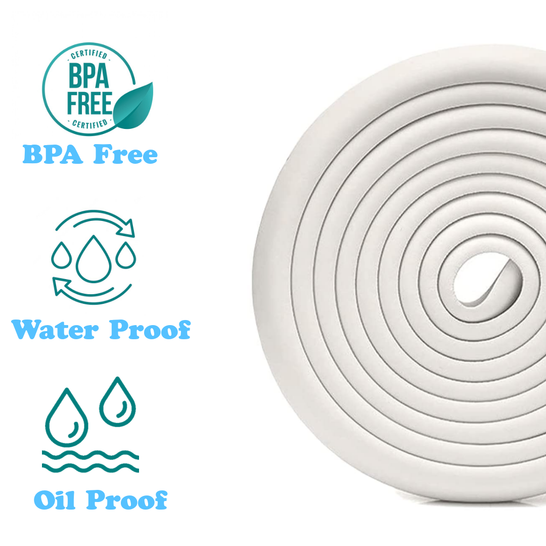 Kiddough Baby Proofing Thick Furniture Edge Protector - 5 Mtrs White Edge Guard