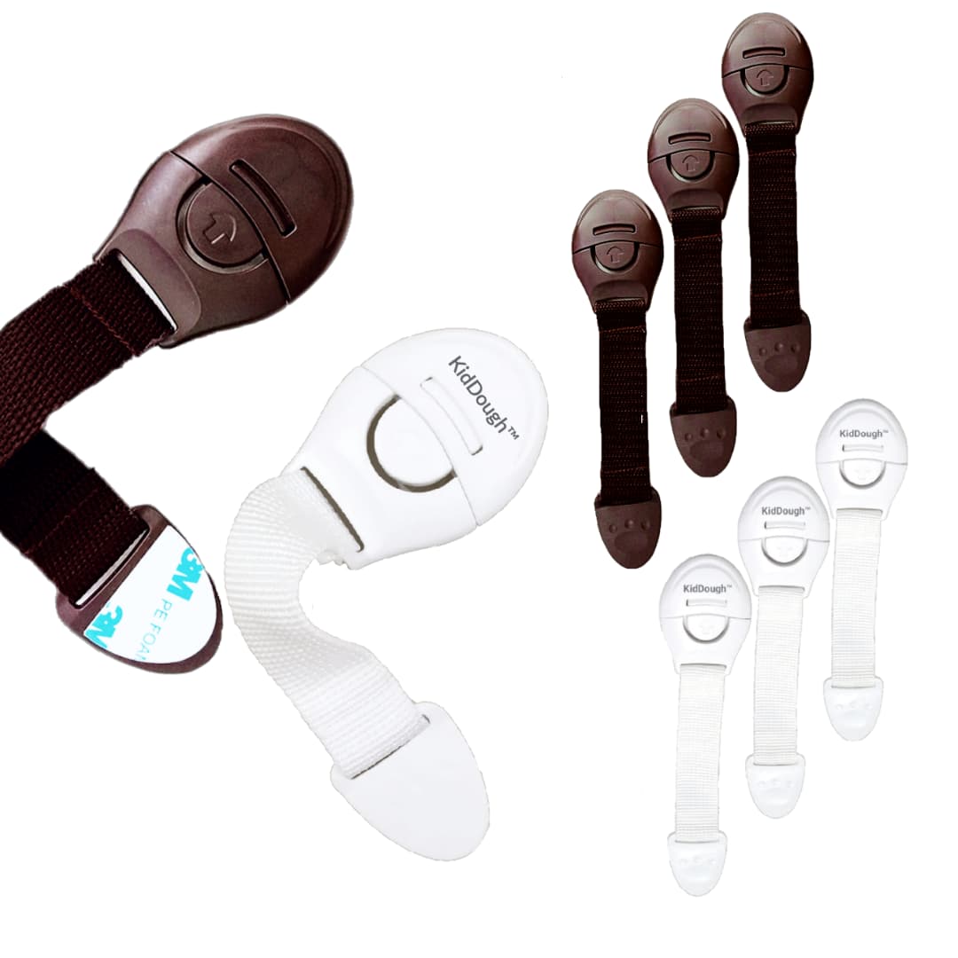 Kiddough Furniture Safety Locks for Kids - Pack of 4 White + 4 Brown Main image