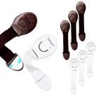 Kiddough Furniture Safety Locks for Kids - Pack of 4 White + 4 Brown