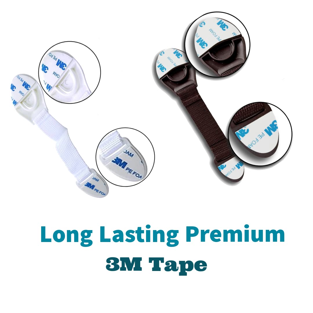 Kiddough Furniture Safety Locks for Kids - Pack of 4 White + 4 Brown