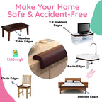 Kiddough Baby Proofing Safety Strip And Corner Guard (2 Mtrs Roll + 4 Guards, Brown)