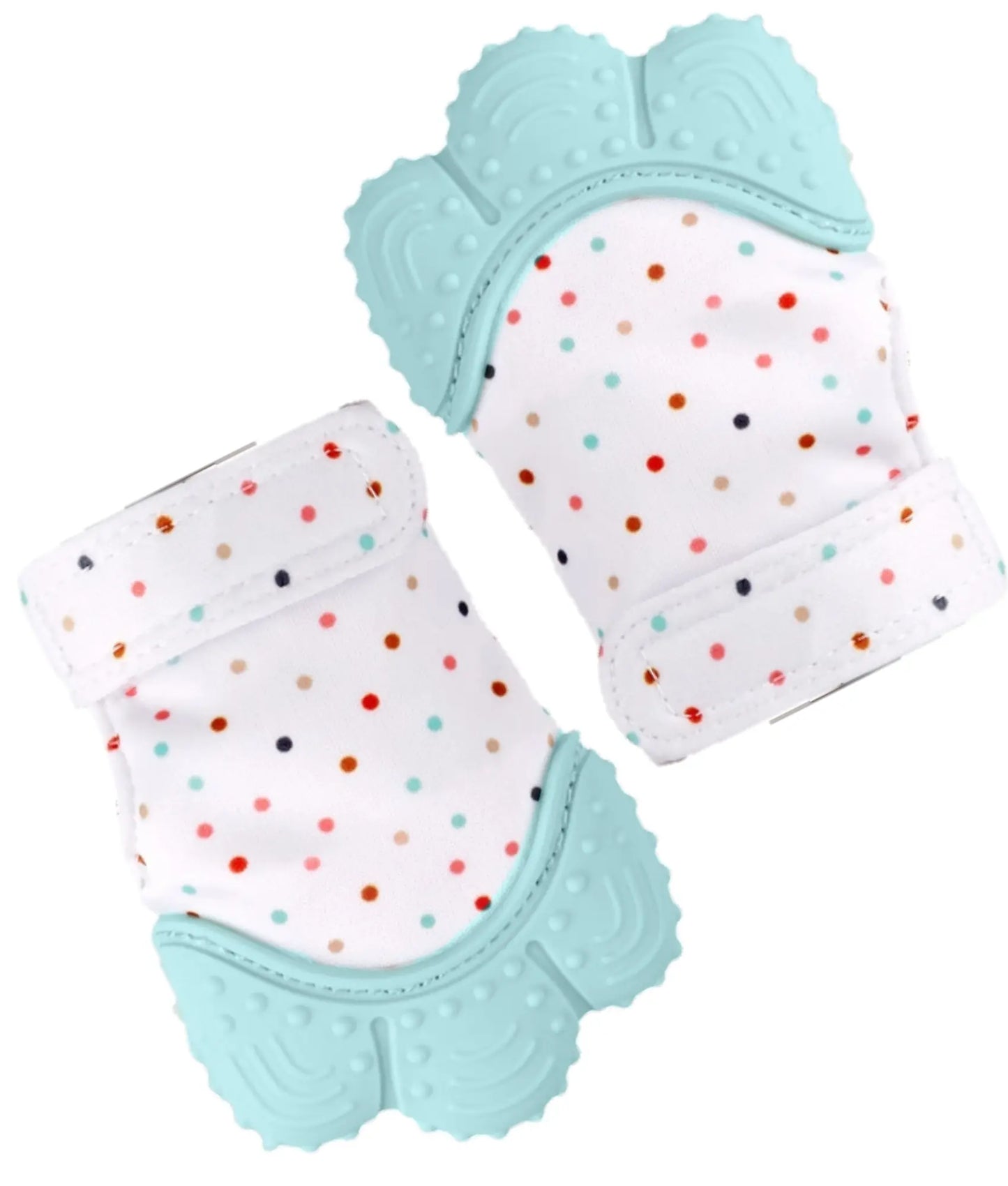 Kiddough Baby Teething Soft Mitten Teether Glove (Pack Of 2, Sea Green)