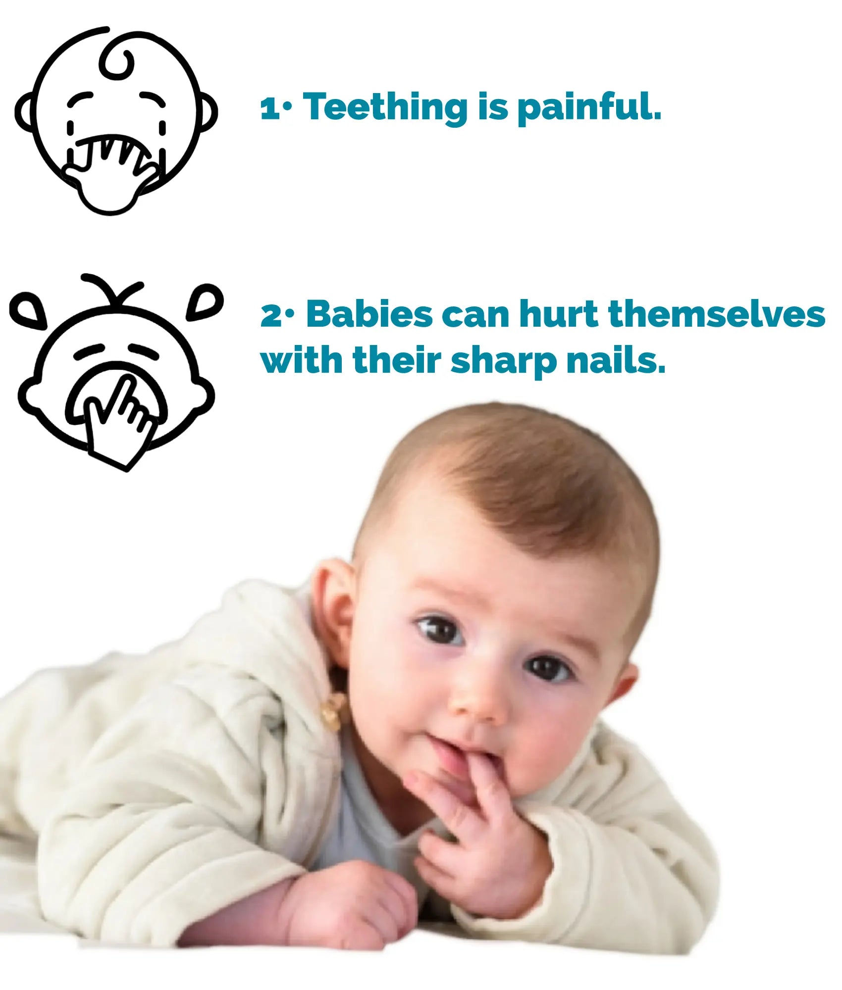 Kiddough Baby Teething Soft Mitten Teether Glove (Pack Of 2, Sea Green) Secondary image