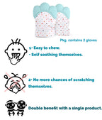 Kiddough Baby Teething Soft Mitten Teether Glove (Pack Of 2, Sea Green)