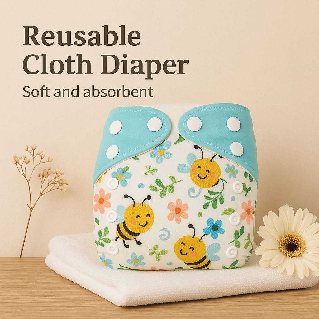 Reusable Cloth Diaper for Babies (0-3 Years) | Leak-Proof & High Absorbency | Washable Diaper with Insert Pad | Adjustable, Freesize (5-18kg) | Nappies for Infants & Toddlers Main image