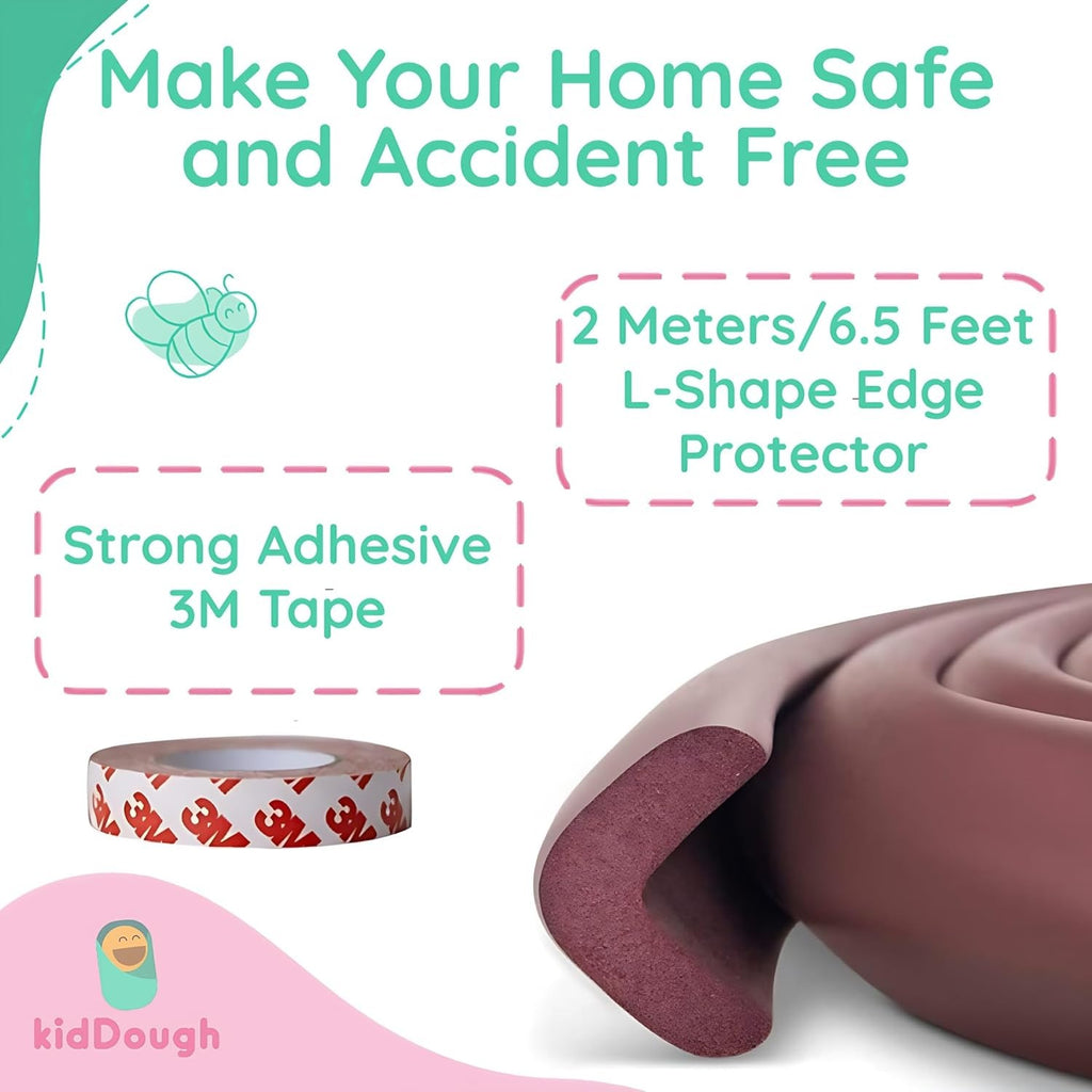 Kiddough Baby Proofing Extra Thick Safety Strip, Furniture Edge and Corner Protector - 2 Mtrs