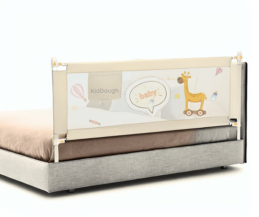 Kiddough Bed Railing for Baby Safety (6.5ft , One Side, Off-White)