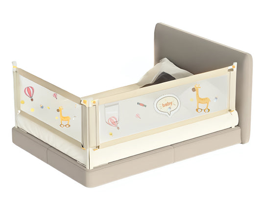 Kiddough Bed Railing for Baby Safety (6ft*5ft, Two Side, Off-White)