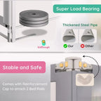 Kiddough Bed Railing for Baby Safety (6.5ft*5ft*6.5ft, Three Sides, Grey)