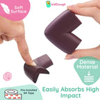 Kiddough Baby Proofing Safety Strip And Corner Guard (2 Mtrs Roll + 4 Guards, Brown)