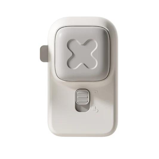 White door handle with a star-shaped design on a white background Main image
