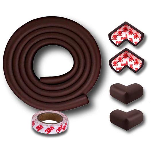 Kiddough Baby Proofing Safety Strip And Corner Guard (2 Mtrs Roll + 4 Guards, Brown)