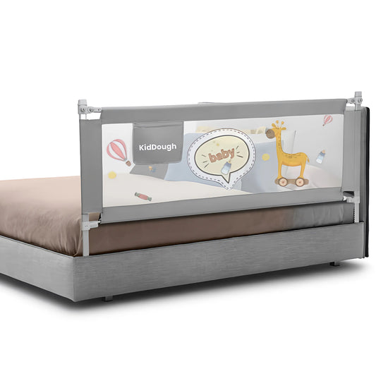 Kiddough Bed Railing for Baby Safety (5.5ft One Sides, Grey)