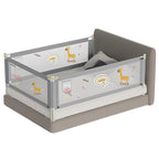 Kiddough Bed Railing for Baby Safety (6ft*5ft*6ft, Three Side, Grey)